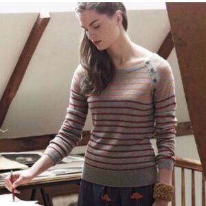 Anthropologie Striped Sparrow Sweater women's medium